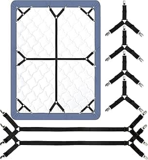 Bed Sheet Straps, 6 Pack Fitted Bed Sheet Fasteners Clips