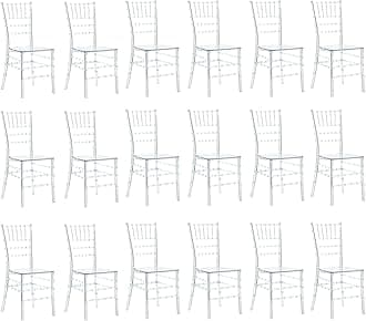 Clear Acrylic Chiavari Chairs, Modern Dining Chairs Set of 20, Accent Event Ghost Chairs for Wedding Party Event Reception