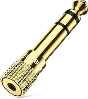 POSUGEAR Headphone Jack Adapter, Gold Plated Headphone Adapter 6.35mm (1/4 inch) Male to 3.5mm (1/8 inch) Female Audio Plug, Aux Jack Converter for Electric Keyboard, Speaker