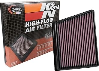 K&N Engine Air Filter: High Performance, Premium, Washable, Replacement Filter: Compatible with 2015-2019 JAGUAR/LAND ROVER (F-Pace, XE, XF, Range Rover Velar) , 33-3075, Heather Red