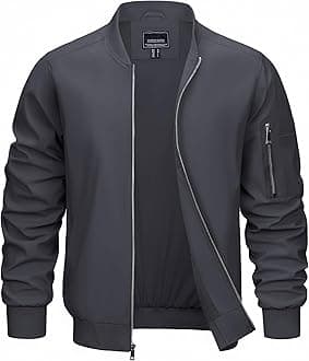 Mens Lightweight Bomber Jackets Full Zip Up Casual Golf Windbreaker Fashion Stylish Coat with Pocket