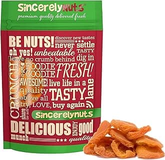 Sincerely Nuts - Dried Jumbo California Apricots | One Lb. Bag | Healthy Pitted Apricot Fruit | Raw Vegan Snack | Dehydrated | Sweet Gourmet Snacking Food | Kosher and Gluten Free