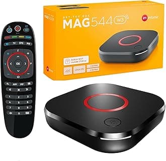 MAG 544w3 Original Infomir & XstreamTec Linux 4K IPTV Set TOP Box with Built-In DUAL WiFi 5G (802.11ac 2T2R) Internet TV IP Receiver HEVC 4K UHD 544 HDMI 2.0 UK Plug MAG544w3