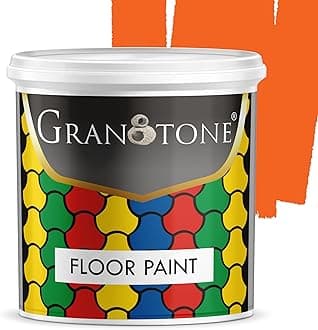 - GRANOTONE Floor Paint 1 Litre Orange Colour Polyurethane and Acrylic Polymer Based Concrete Sealer Anti Slip Thick and Durable for Cement Floor and Tiles Made in India