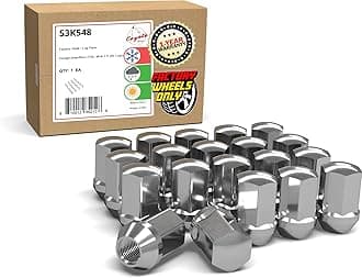 Wheel Accessories Parts 20 Pcs M14x1.5 14x1.5 Thread OEM Factory Style Lug Nuts 1.65" Long Chrome 7/8" 22mm Hex Fits Jeep Wrangler Gladiator | RAM 1500 1500 Classic | 6509422AA | 611-330