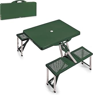 PICNIC TIME ONIVA - a brand - Folding Table - Camping Table - Outdoor Table with Umbrella Hole, (Hunter Green), 36 x 6 x 18, 54 x 33.7 x 26.25