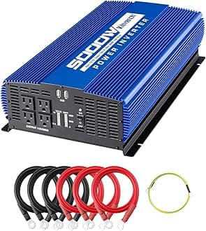 5000W Power Inverter 12V to 110V Inverter with 4 AC Outlets, 2 USB Ports for Camping, Truck, RV/Home
