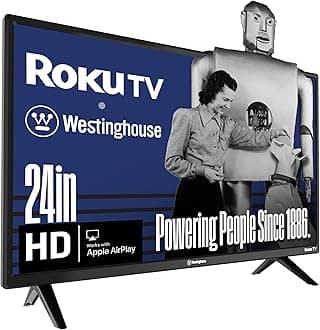 Westinghouse Roku TV - 24 Inch Smart TV, HD Television with Wi-Fi Connectivity and Mobile App, Flat Screen, Bluetooth, Compatible with Apple AirPlay, Alexa and Google Assistant