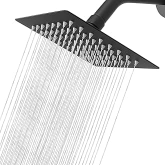 NearMoon Rain Shower head, High Flow Stainless Steel Square Rainfall ShowerHead, High Pressure Design, Awesome Shower Experience Even At Low Water Flow (6 Inch, Matte Black)