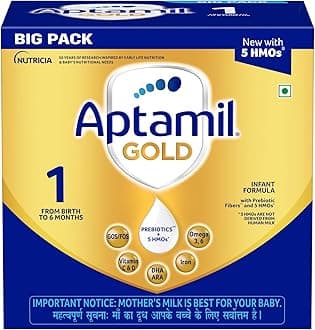 Gold Infant Formula Milk Powder for Babies - Stage 1 (Upto 6 Months) - with HMO (2-FL), Prebiotics and DHA - 1.2 kgs - Large Pack