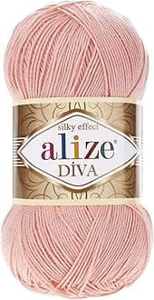 AlizeDiva Silk Effect 100% Microfiber Acrylic Yarn 1 Ball skeins 100gr 383yds Color (145 - Power)