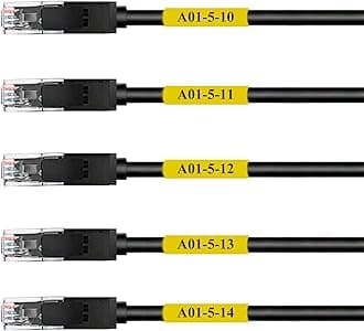 Mr-Label Self-Laminating Wrap Around Cable Labels – Letter Sheet Laser Printer Only – for Wire Marking Identification (25 Sheets (800 Labels), Yellow)