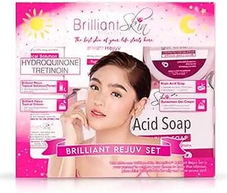 Brilliant Rejuv Skincare Set - Brightening Cream, Kojic Acid Soap, Sunscreen Gel, Radiant & Even Skin Tone by Brilliant skin essentials