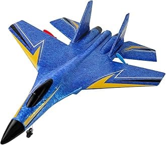 blue rc airplane su-27