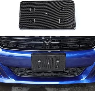 JWWY for Charger Front License Plate Frame Mounting Bracket Number Plate Holder Registration Plate Frame for 2015-2024+ Dodge Charger Exterior Accessories Carbon Fiber