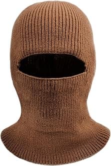 CLAPE Balaclava Ski Mask Warm Face Mask for Cold Weather Balaclava Knitted Cap Mens 2-in-1 Hat Snow Mask Neck Warmer Hood
