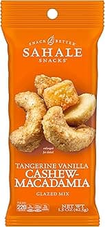 Sahale Snacks Tangerine Vanilla Cashew-Macadamia Glazed Mix,1.5 oz Grab & Go Bags(18 Packs)Dry-Roasted Deluxe Mixed Nuts with Mangoes & Madagascar Vanilla-Non-GMO,Kosher,& Certified Gluten Free Snacks