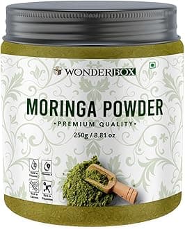 Organic Moringa Powder - 250 Gm | Drumstick Leaf Powder Rich in Antioxidants, Supports Digestion and Weight Loss, Immunity & Energy Booster, Skin & Hair Health (Jar Pack Superfood)