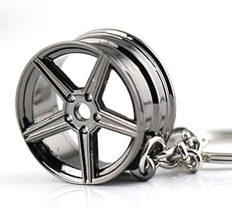 maycom Creative Hot Auto Part Model for MB Wheel Rim Tyre Keychain Keyring Key Chain Ring Keyfob (Black)
