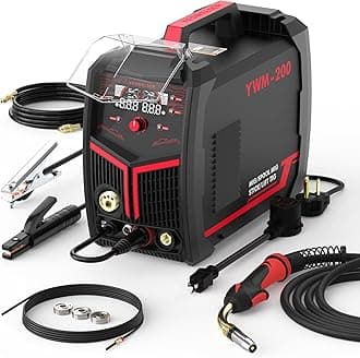 200Amp Aluminum MIG Welder YWM-200, 110/220V Dual Voltages MIG Flux Cord Stick Lift TIG Multi Proces MIG Welding Machine,Spool Gun Compatible