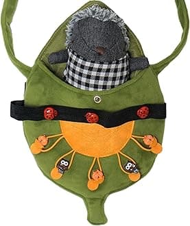 SENSORY4UHedge Hog Stuffed Animal Sensory Buckle Pillow Leaf Fine Motor Development Montessori Toy Activity - Marble Maze Leaf Carry Case Design with Other Developmental Activities Included