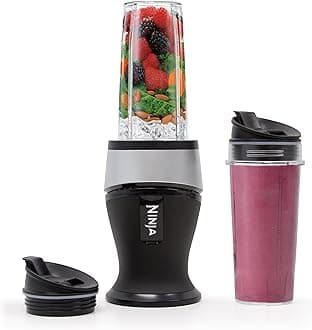 Ninja Fit Compact Personal Blender | Portable Blender for Smoothies, Shakes, and Frozen Blending | Includes (2) 16-oz. To-Go Cups and Spout Lids | 700 Watt | Black | QB3001SS