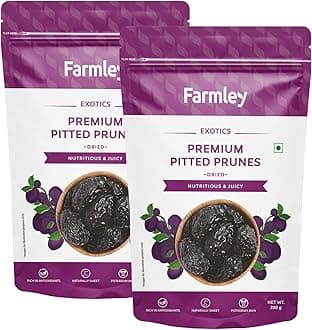Farmley Premium California Pitted Dried Prunes 1 kg (200 grams*5) High in Vitamins and Fiber