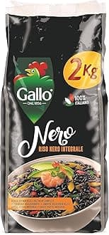 Riso Gallo Nero, Vegan Black Wholegrain Rice, Premium Gourmet Quality with Rich & Nutritious Whole Grain, 2 kg (Pack of 1)