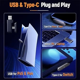 Ozeino Wireless Gaming Headset for PC, Ps5, Ps4 with Flip Microphone