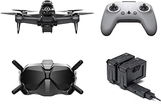 DJIFPV Combo (Goggles V2) + Fly More Kit, First-Person View Drone with 4K Camera, 2 More Batteries and a Charging Hub for Extended Flight Time, Super-Wide 150° FOV, HD Low-Latency Transmission