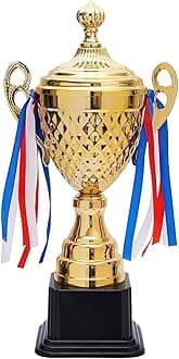 Juvale Large Gold Trophy Cup for Sports Tournaments, Award Competitions, Spelling Bees (Gold, 15.2 x 7.5 x 3.7 in)