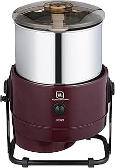 VIJAYALAKSHMI | Smart 2 Litre | Heavy ABS Body with Metal Stand Wet Grinder, 2L (Maroon) | with Coconut Scrapper & Atta Kneader Attachment.