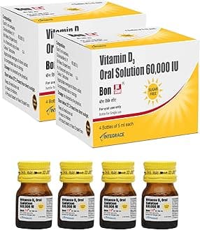 Bon DK Shot Sugarfree Vitamin D3 Oral Solution (8 Shots of 5ml each) |Sugar Free Shot with Pineapple Flavour
