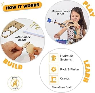 Smartivity Hydraulic Crane Toy for Kids 8-14 Years Old I Cool Birthday Gifts Ideas for Boys & Girls | DIY STEM Science Toys for 8,9,10,11,12,13,14 Years I Wooden Engineering Game