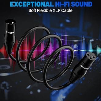 Kxable XLR Microphone Cable 150 Feet, 3 Pin Shielded Balanced Male to Female Mic Cord, Zinc Alloy Shells, OFC, Heavy-Duty Patch Cable for Amplifier, Speaker, Mixer with 5 Cable Ties
