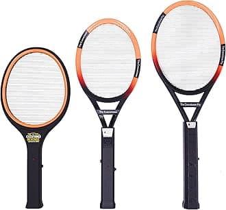 The Executioner Mosquito, Fly, Wasp, Bug, Insect Swatter/Killer and Bug Zapper Racket Single Layer for Most Efficient Zapping Indoor Outdoor Long Handle (Pack of 3)