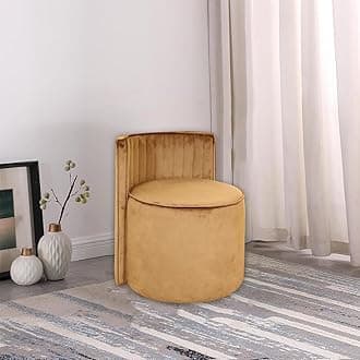 ROUNDHILL FURNITURE Ottoman Pouffes Sitting Mudda with Backrest for Home Décor Living Room - Golden