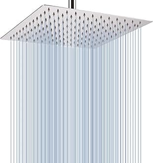 Voolan Rain Shower Head - Voolan 12 Inches Large Rainfall Shower Head Made of 304 Stainless Steel - Perfect Replacement For Your Bathroom Showerhead (12" Chrome)