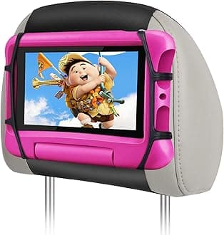 WONNIE Tablet Holder for Car, Upgraded iPad Holder for Car Mount Headrest, iPad Mount Back Seat for Kids with Anti-Slip Strap, Silicone Holding Net/Fits All 7-12.9'' Tablets