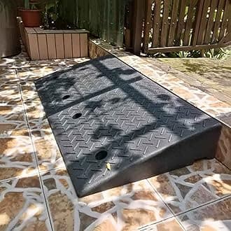 YKLL Ramp Driveway Ramp Portable Rubber Ramp for Sidewalks, Heavy Duty Car Curb Ramp, Threshold Ramps for SUV Truck Forklifts Low Cars Wheelchair Bike (50 * 50 * 16cm)