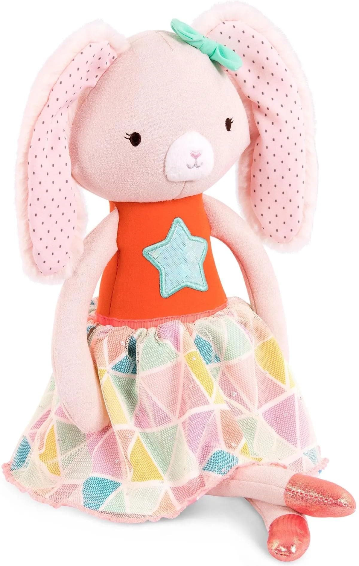 B. toys- B. softies- 38 cm Plush Bunny- Soft Stuffed Animal for Baby, Toddler, – Orange & Pastel Outfit- Washable Rabbit- Tippy Toes- Becky Bunny- 0 Months +