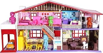 Toyzone Dollhouse (50 Pcs) | Play Set For Girls| Role Set| Doll House With Furniture| Kids Furniture Pretend (My Deluxe House(50Pcs))