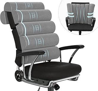 Back Support Pillow for Office Chair with Neck Support,Lumbar Pillow Adjustable for Chair,Patented 6 semi-circular Foldable Back Cushion Hanging on Desk Chair/Couch/Recliner,Soft