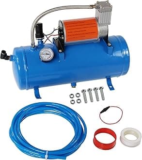 JDMSPEED New 150PSI DC 12V Air Compressor with 6 Liter Tank 1.6 Gallon For Train Horns Motorhome Tires