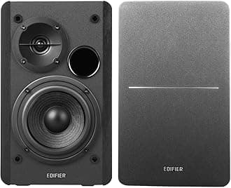 Edifier R1280T Powered Bookshelf Speakers, 2.0 Active Near Field Studio Monitor Speaker, Wooden Enclosure, 42W RMS Power, Black