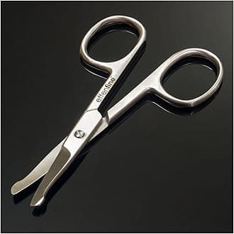 Hair Scissors for Trimming - Safely Trim Nose Ears Eyebrows Mustaches and Beards, German Stainless Steel Scissors with Safety Tips