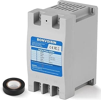 Bonvoisin Single to 3 Phase Converter 2HP(1.5kW) Digital Phase Shifter, 7A 220V-240V Input/Output, One Converter for One Motor