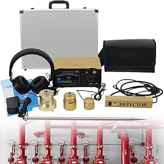 Underground Water Leak Detector, Leak Detection Sensor, Water Pipe Leakage Detection Equipment with Headset and Adjustable Multi Frequency LCD