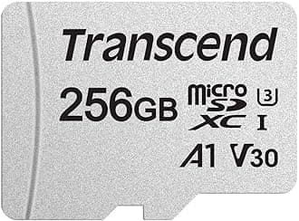 Transcend USD300 256GB microSDXC Micro SD Card for Nintendo-Switch/Steam Deck/ROG Ally/MSI Claw/GoPro/DJI/Insta360/Action Camera, A1 V30 UHS-I U3 C10, Up to 100MB/s, 4K UHD Video Memory Card w/Adapter