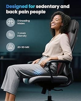 COMFIER Shiatsu Massage Cushion with Heat,2D/3D Shiatu Back Massager with App Control,Deep Tissue Kneading Massage Chair Pad with Vibration,Back Massager for Chair,Gifts for Dad,Mom